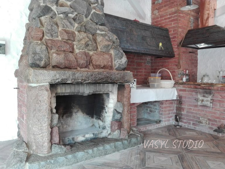 Готовый напольный камин, внешний вид, в проекте «Stone Fireplace».