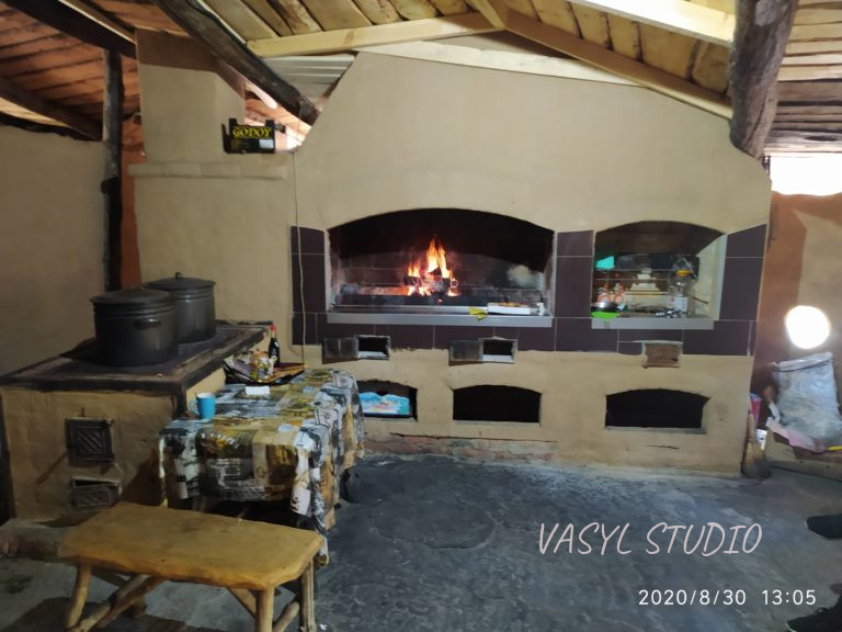 Exterior view of the finished stove grill complex in the Professional Stove Complex “Piana Khata”